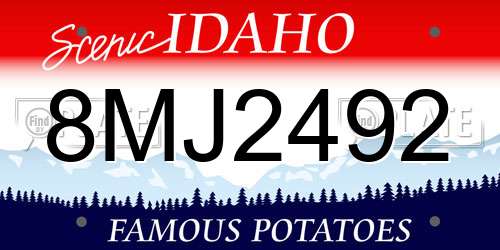8MJ2492 Idaho License Plate
