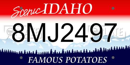 8MJ2497 Idaho License Plate