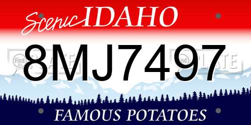8MJ7497 Idaho License Plate