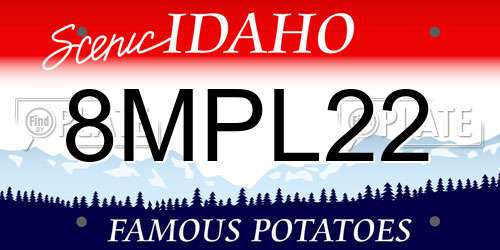 8MPL22 Idaho License Plate