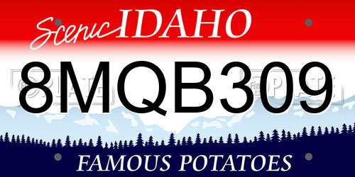 8MQB309 Idaho License Plate