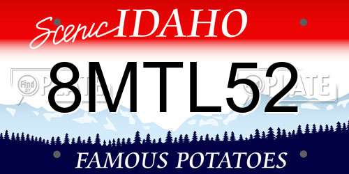 8MTL52 Idaho License Plate