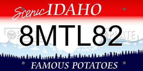 8MTL82 Idaho License Plate