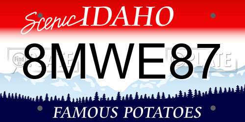 8MWE87 Idaho License Plate