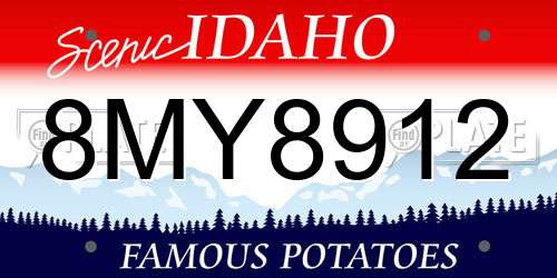 8MY8912 Idaho License Plate