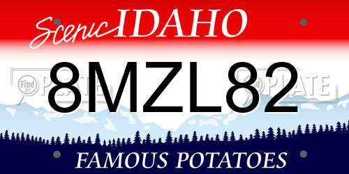8MZL82 Idaho License Plate