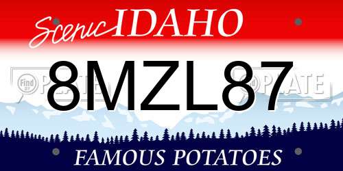 8MZL87 Idaho License Plate