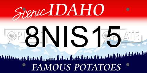 8NIS15 Idaho License Plate