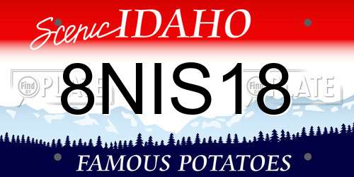 8NIS18 Idaho License Plate