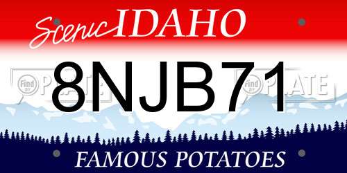 8NJB71 Idaho License Plate