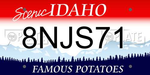 8NJS71 Idaho License Plate