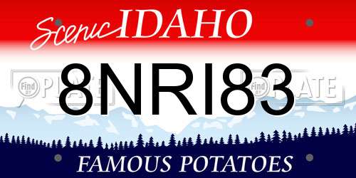 8NRI83 Idaho License Plate