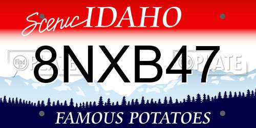 8NXB47 Idaho License Plate