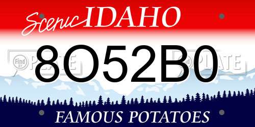 8O52B0 Idaho License Plate