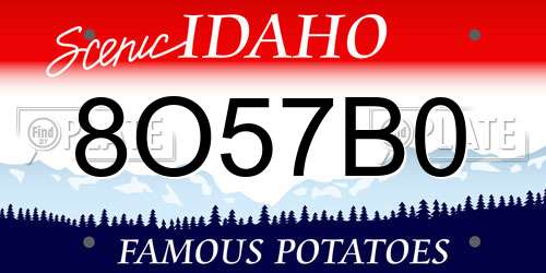 8O57B0 Idaho License Plate