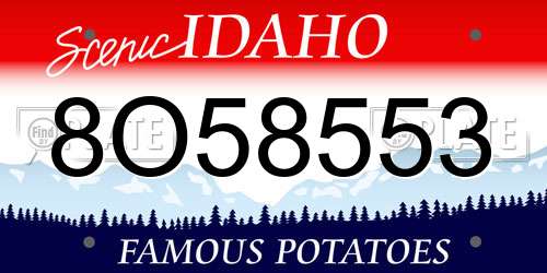 8O58553 Idaho License Plate