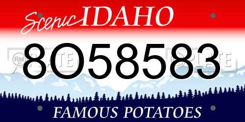 8O58583 Idaho License Plate
