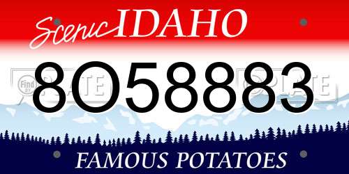 8O58883 Idaho License Plate