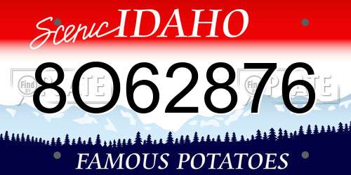 8O62876 Idaho License Plate