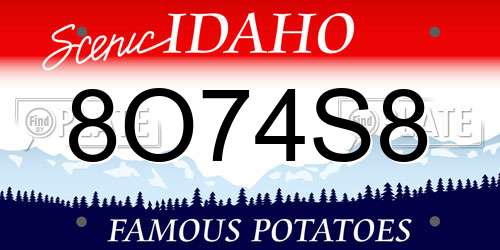 8O74S8 Idaho License Plate