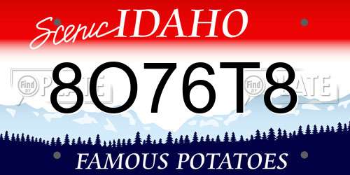 8O76T8 Idaho License Plate