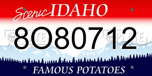 8O80712 Idaho License Plate