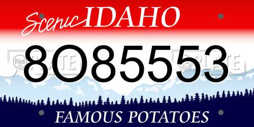 8O85553 Idaho License Plate
