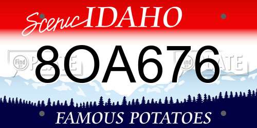 8OA676 Idaho License Plate