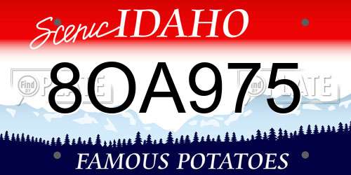 8OA975 Idaho License Plate
