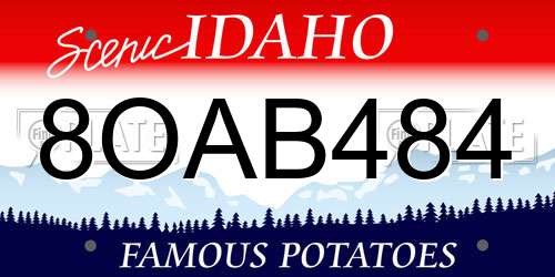 8OAB484 Idaho License Plate