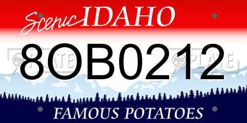 8OB0212 Idaho License Plate