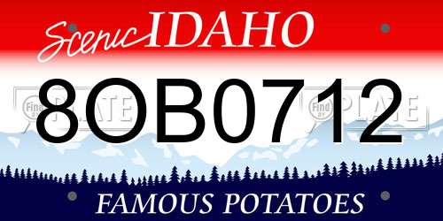 8OB0712 Idaho License Plate