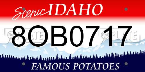 8OB0717 Idaho License Plate