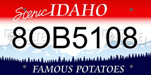 8OB5108 Idaho License Plate