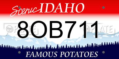8OB711 Idaho License Plate