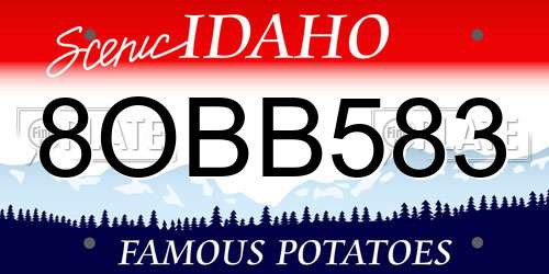 8OBB583 Idaho License Plate