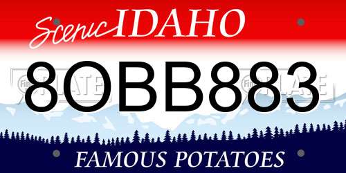 8OBB883 Idaho License Plate