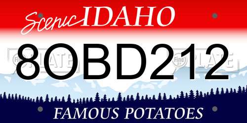 8OBD212 Idaho License Plate