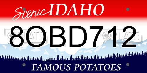 8OBD712 Idaho License Plate