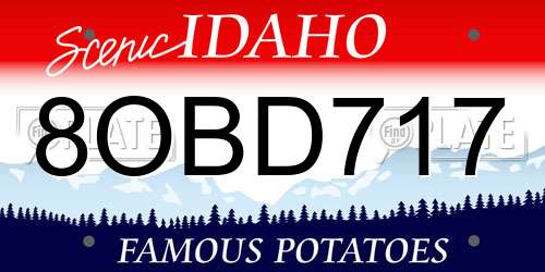 8OBD717 Idaho License Plate