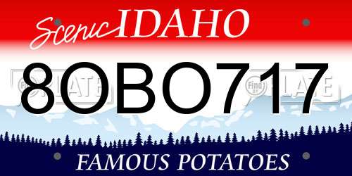 8OBO717 Idaho License Plate