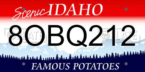 8OBQ212 Idaho License Plate