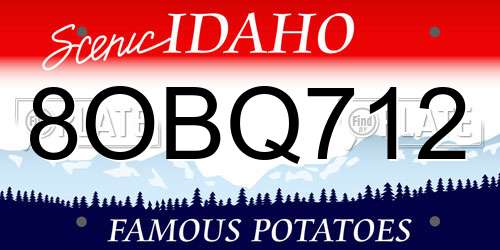 8OBQ712 Idaho License Plate