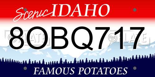 8OBQ717 Idaho License Plate