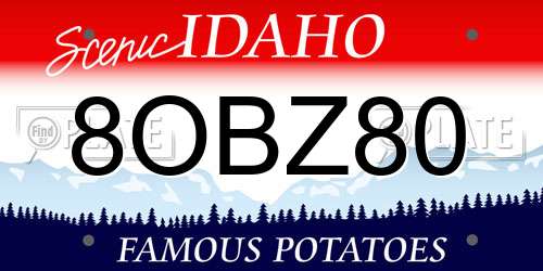 8OBZ80 Idaho License Plate