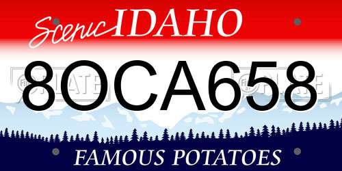 8OCA658 Idaho License Plate