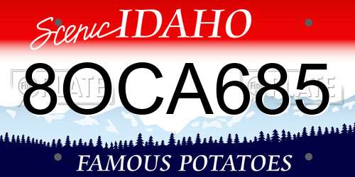 8OCA685 Idaho License Plate