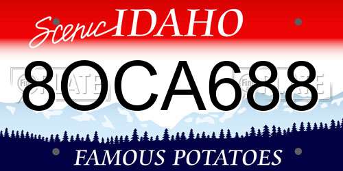 8OCA688 Idaho License Plate