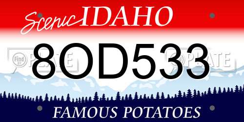 8OD533 Idaho License Plate