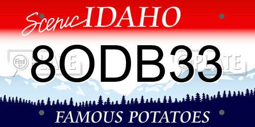 8ODB33 Idaho License Plate